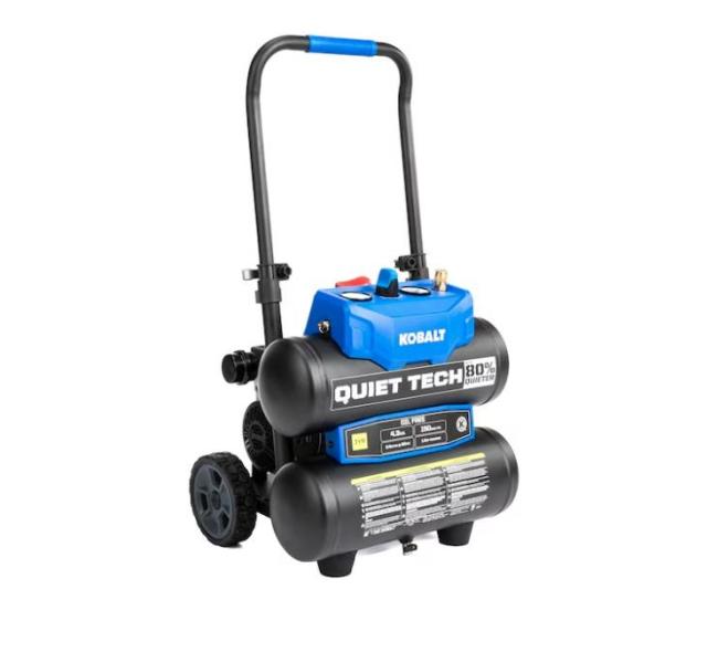 General Merchandise - Kobalt QUIET TECH 4.3-Gallon Air Compressor, Kichler Metal Chandelier - MSRP $3,655