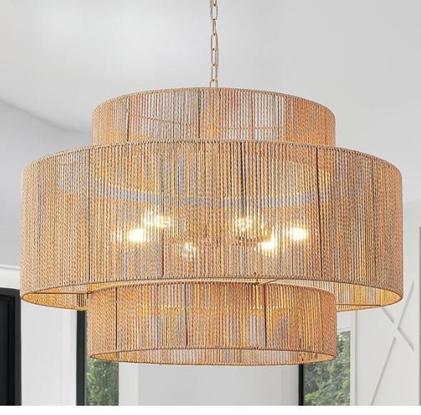 Unprocessed Manifested AMZ LPN Pallet - CNQTLL 30.7in Large Rattan Chandeliers, Hiboy BK1 Electric Bike - MSRP $2,090