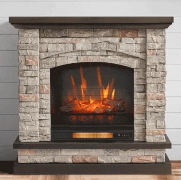 General Merchandise- allen + roth  Flat Wall Electric Fireplace, Kobalt Compact Miter Saw - MSRP $2,024