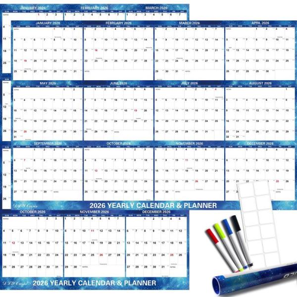 Amazon Clearance - Office Product- 24" x 36" 2026 Wall Calendar Dry Erase - Large Starry Sky Calendar Wet & Dry Erasable - MSRP $3,011