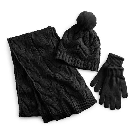 Other Clothing & Mixed Lots - Nanette Lepore Scarf, Gloves, & Hat Set, Heat Logic Gloves - MSRP $6,789