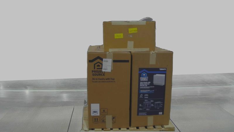 Allen+Roth Roveland 36in White Undermount Single Sink Bathroom Vanity, KOHLER 18-Gauge Kitchen Sink - MSRP $3,385