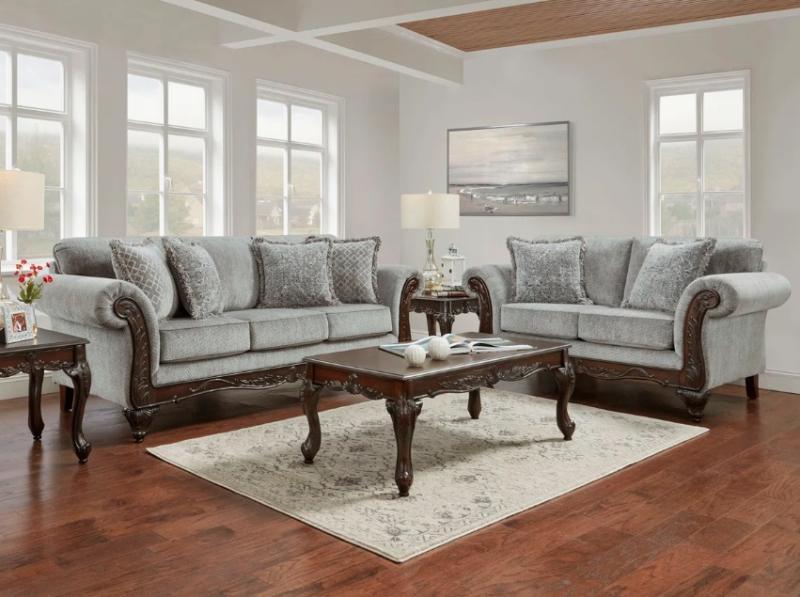 Truckload- Furniture- Astoria Grand Living Room Set, Real Flame Fireplace, Latitude Run Curbed Headboard- MSRP $23,706