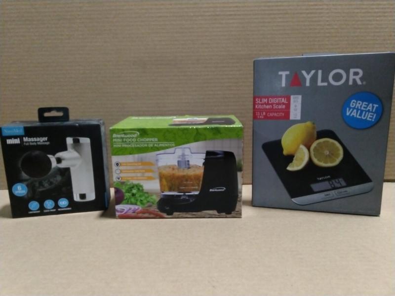 Bed Bath & Home - Nuvomed Handheld Mini Massagers, Taylor Slim Digital Kitchen Scale, Hallmark Mugs - MSRP $2,152