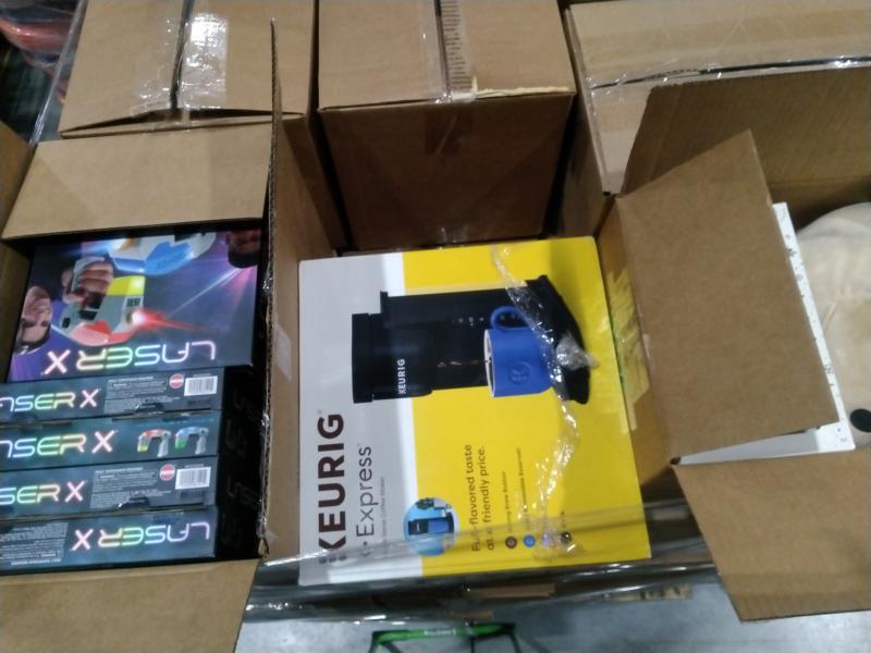 General Merch - Keurig K-Express Coffee Brewer, Festive Voice Bingo Set, Conair Microwave Roller Set - MSRP $8,743