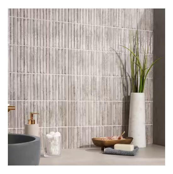 Flooring & Rugs - Ivy Hill Mawr Gray and Mawr Green Polished Fluted Ceramic Wall Tile - Est Retail $2,193- 1plt