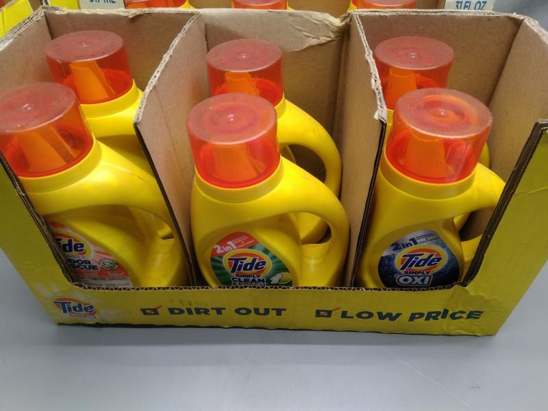General Merch - Tide Liquid Laundry Detergent, Herbal Essences Clarifying Shampoo, Tide Simply Oxi Boost - MSRP $1,053