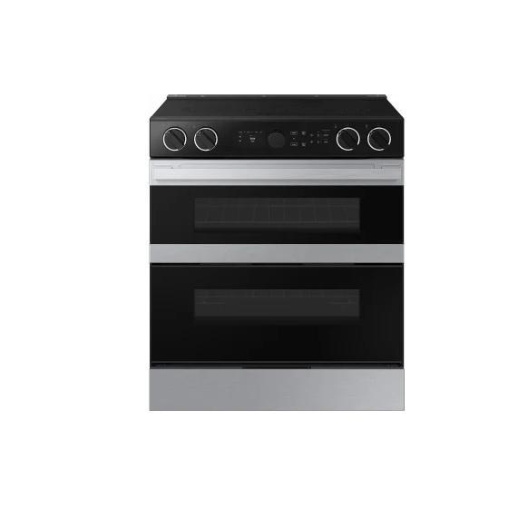 Samsung 6.3cu.ft Bespoke Flex Duo Stainless Slide-In Smart Electric Range, NSE6DG8550SR - MSRP $1,895