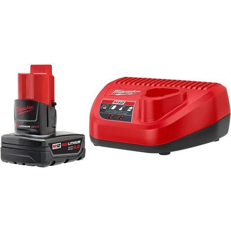 Milwaukee M12 12-Volt Lithium-Ion XC Battery Pack 4.0 Ah and Charger Starter Kit - MSRP $119