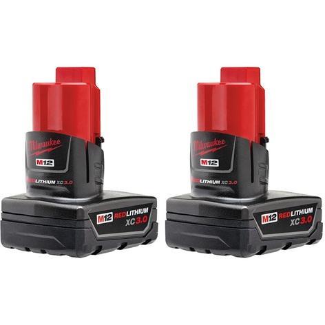 Milwaukee M12 12-Volt Lithium-Ion XC Extended Capacity 3.0 Ah Battery Pack (2-Pack) - MSRP $79