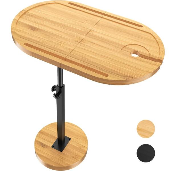 Furniture - Bamboo Large Swivel TV Tray Table, Floral Runner Rugs, Floating Wall Shelves - MSRP $1,722