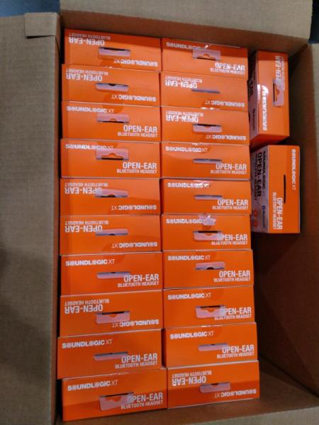 Four Packages of SoundLogic XT Open-Ear Wireless Bluetooth Headsets - MSRP $1,319