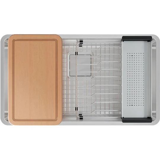 Fixtures - Franke Workcenter Kitchen Sink, Savoy House Chandelier, Kohler Medicine Cabinet - MSRP $6,794