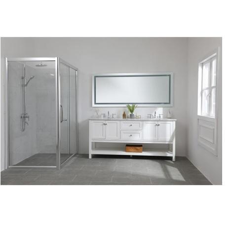Elegant Lighting MRE13072 Frameless Bathroom Wall Mirror - MSRP $938