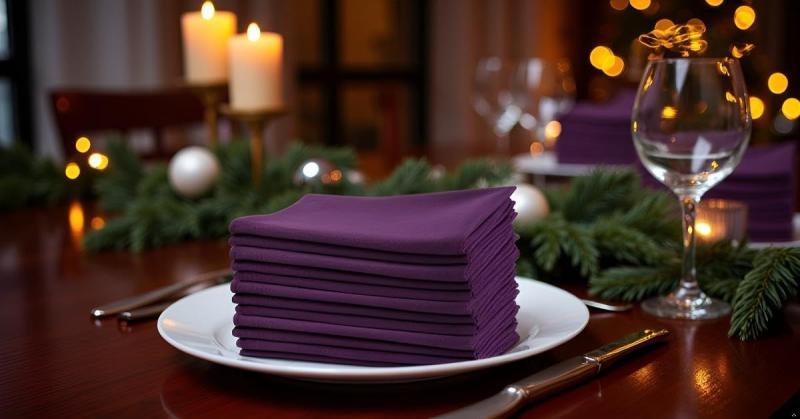 Cotton Twill Cloth Napkins PLUM size 18"x18" MSRP- $11880