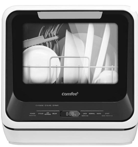 COMFEE' Portable Mini Dishwasher Countertop, PHILTOP Front & Rear Catalytic Converter, Tempur-Pedic - MSRP $4,569