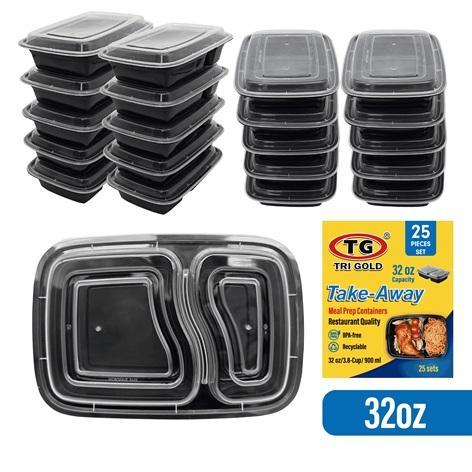 NEW - TG Trigold 32oz 2-Compartment Meal Prep Containers - MSRP $351