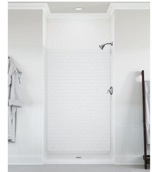 Allen+Roth Platform White Subway 9pc Glue-Up Alcove Shower Surround, Kobalt 9-Drawers Pink Work Bench - MSRP $3,214