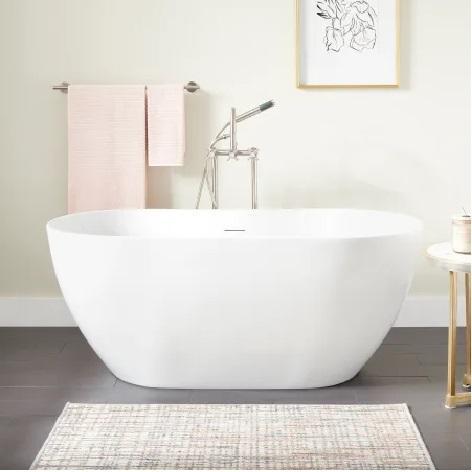 Signature Hardware SHHBFSOT5930AWH Soaking Bathtub - MSRP $2,149