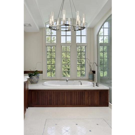 Z-Lite 3031-8PN Candle Ring Chandelier - MSRP $706