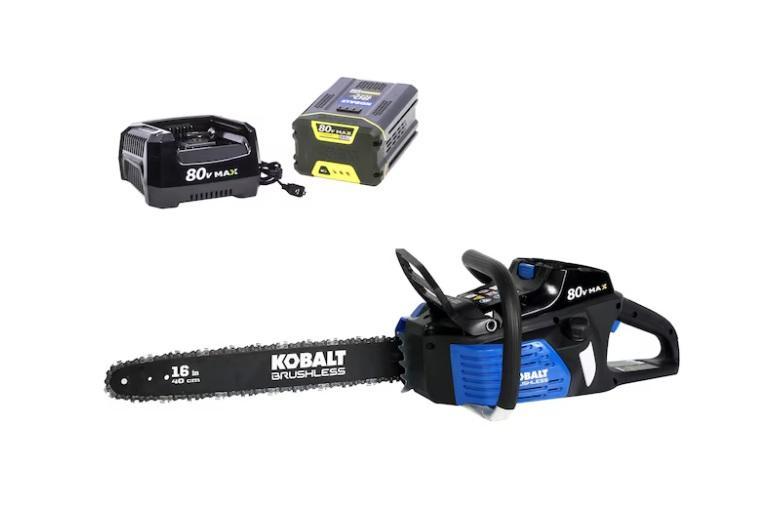 General Merchandise- Kobalt Chainsaw Battery, KOHLER Raindet Vibrant Brushed Nickel - MSRP $3,360