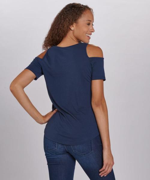 New Boxercraft Ladies Cold Shoulder Tees in Navy Blue - MSRP $4,422