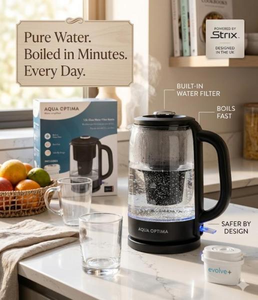 New Aqua Optima Electric Kettles with Water Filter - MSRP $5,599