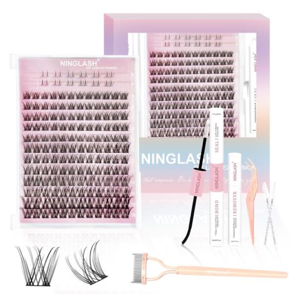 Beauty - NINGLASH Vibes Lash Clusters Kit, Ombre Blonde Wigs, Electric Head Massager - MSRP $20,562
