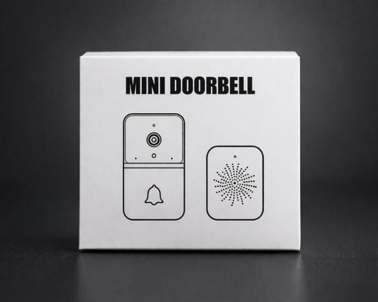 Wireless Mini Doorbell with Chime Receiver Compact Easy Install Home O