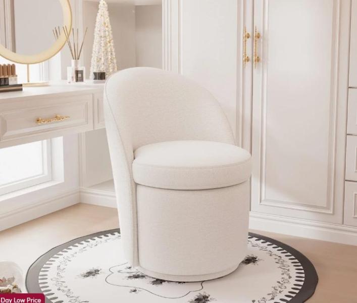 Housewares - Upholstered Swivel Accent Vanity Stool, Vannie Upholstered Counter Stool, Kataleah Chairs - MSRP $1,888