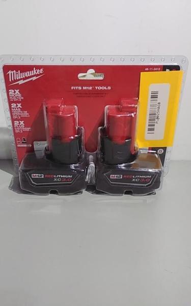 Milwaukee M12 12V Lithium-Ion XC Extended Capacity 3Ah Battery Pack, 2pk - MSRP $79