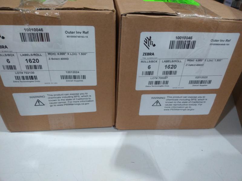 Zebra Label Printer Rolls - MSRP $600