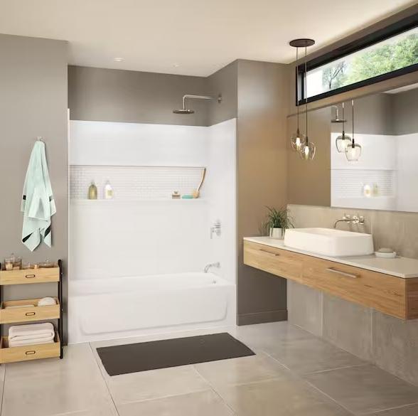 Kitchen & Bath - Bootz Industries Left Drain Tub/Shower Stall, CASTICO, Streamline, Hampton Bay - Est Retail $2,838