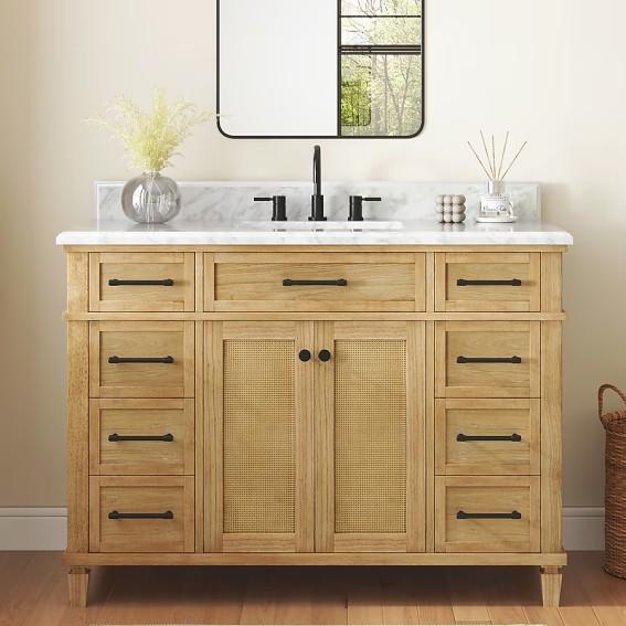 Wallister Vanity Combo, Lancashire Single Sink Vanity Combo, Style Selections Shelving Unit - MSRP $2,686