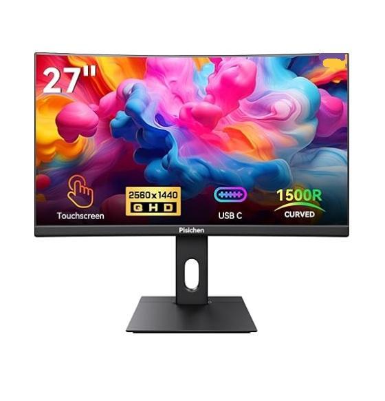 Pisichen Curved 27in Touchscreen Monitor, 3-in-1 Folding Hand Trucks, WLIVE White Dresser TV Stand - MSRP $1,376