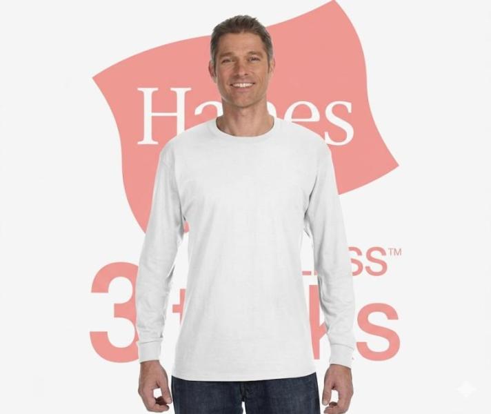 New Hanes Men's Long Sleeve T-Shirts - MSRP $25,902