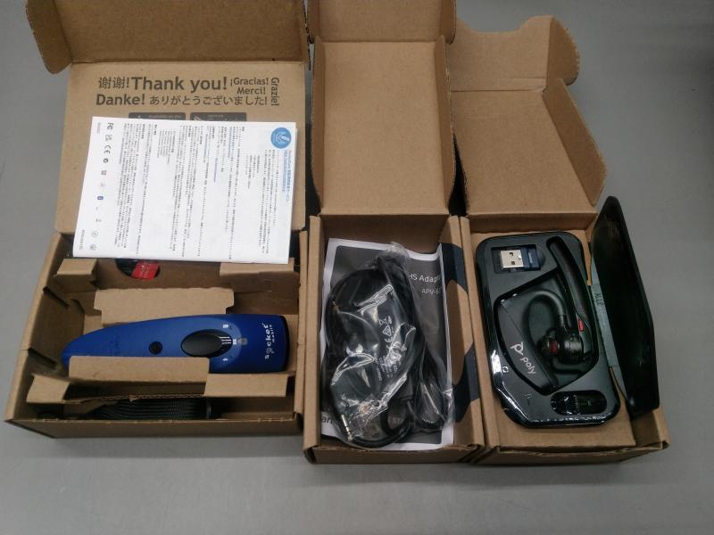 Electronics - SocketScan Barcode Scanner, Jabra Engage Headset, Poly Voyager Headset - MSRP $2,232