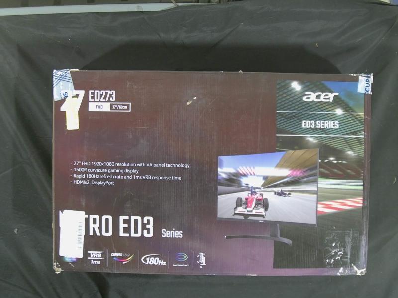 A Grade - Acer Nitro 27" Curved FHD 180 Hz LED Gaming Monitor, Black - MSRP $180