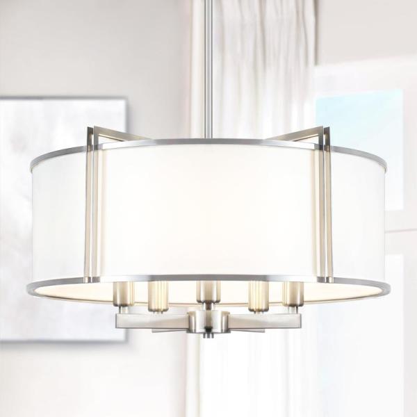 Home Improvement - CWarmozy 5-Lght 19.6'' Drum Chandelier, BEALWISE Modern LED Ceiling 9-Light Chandeliers -MSRP $2,513