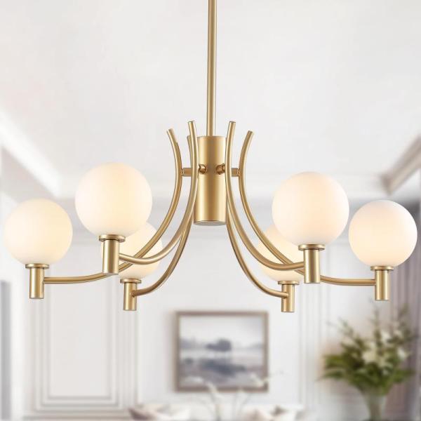 Home - Vintage Glass Globe Chandelier, Artificial Dracaena Trees, Heavy Duty Log Racks - MSRP $11,915