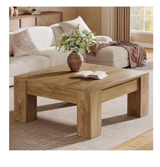 Tribesigns Farmhouse 39" Square Coffee Table, SWISSGEAR Sion Softside Expandable Spinner Luggage - MSRP $1,296