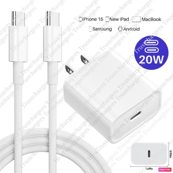New 200pc -Wall Charger & Cables For iPhone 17, 17 Pro Max.