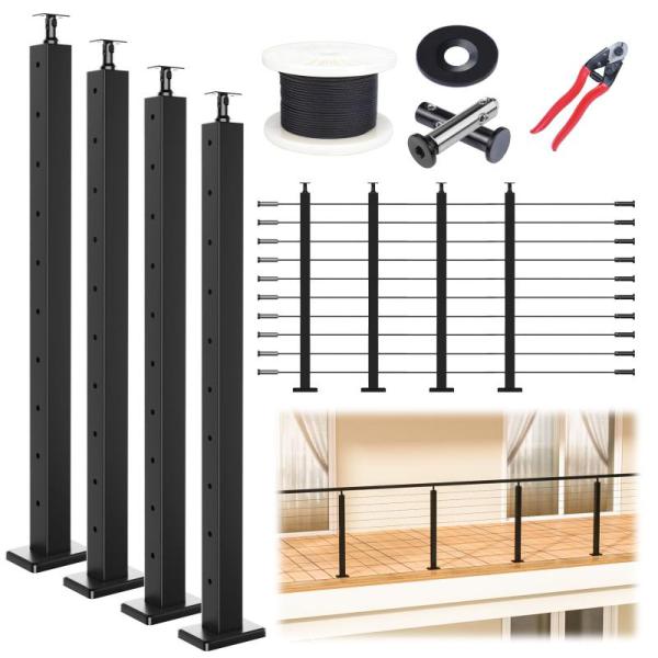 Amazon Clearance - Muzata Cable Railing Kit, Muzata Balusters, Oxdigi Peel & Stick Vinyl Flooring Roll - MSRP $1,603