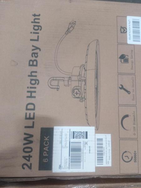 Unprocessed Manifested AMZ LPN Pallet - High Bay Lights LEDs, USQ1102 Swimming Pool Pump Motor, LazBlinds - MSRP $4,138