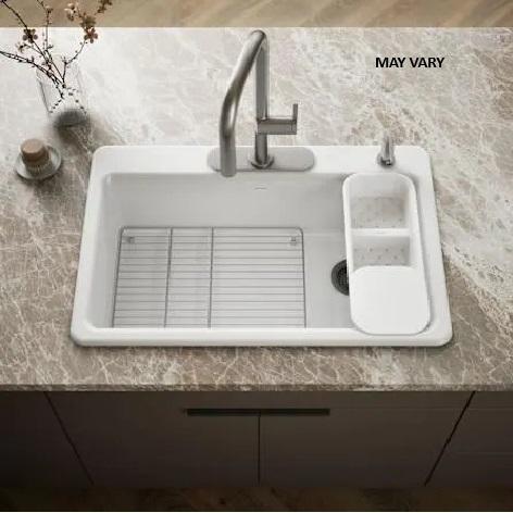 Kohler K-5871-4A2-0 Cast Iron Kitchen Sink - MSRP $1,152