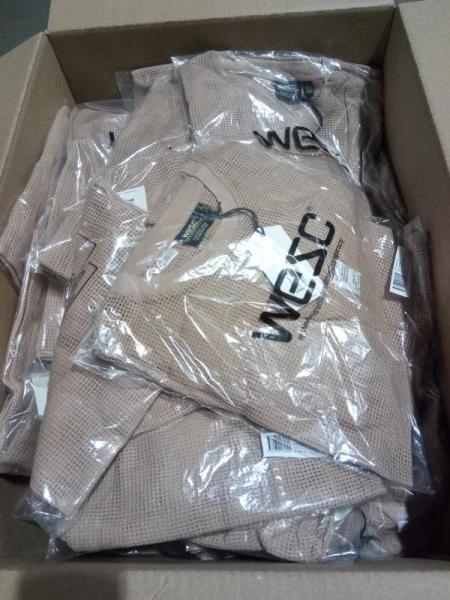 Apparel- WeSC Men's Mason Mesh Tee, WeSC Marty Cargo Shorts Enzyme Wash Palm Logo - MSRP $311