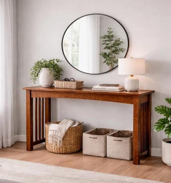 Red Barrel Studio Abbot 56" Solid Wood Console Table - MSRP $629