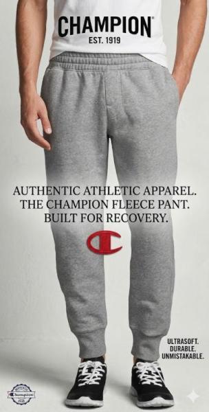 New Champion Men's Auth Orig Sueded Joggers - MSRP $8,160