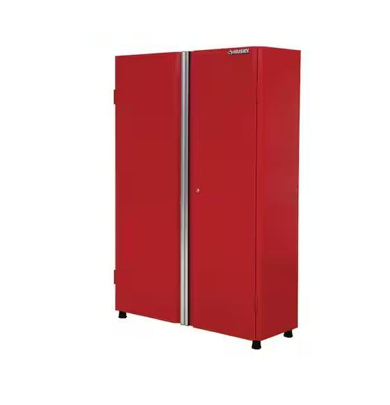 Four Husky Ready-to-Assemble 48inWx72inHx18.3inD 24-Gauge 3-Shelf Steel Freestanding Red Cabinets - Est Retail $1,162