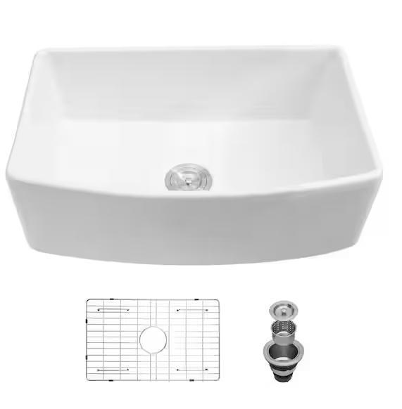 Plumbing - YSQCAR 30in Farmhouse Ceramic Kitchen Sink, AKDY, HDC, Puluomis, SKYSHALO, Nordic Pure - Est Retail $1,514